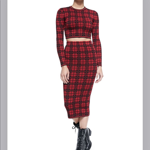 Torn by Ronny Kobo stretch-knit Top and midi skirt - Picture 3 of 10